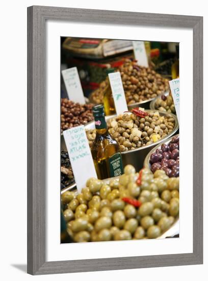 Olives Stall, Shuk Hacarmel (Carmel Market), Tel Aviv, Israel, Middle East-Yadid Levy-Framed Photographic Print