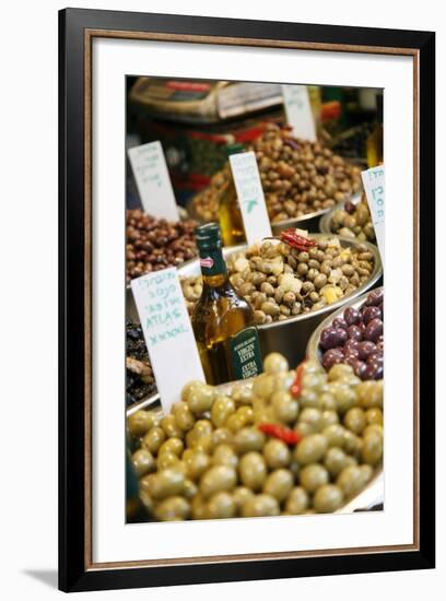 Olives Stall, Shuk Hacarmel (Carmel Market), Tel Aviv, Israel, Middle East-Yadid Levy-Framed Photographic Print