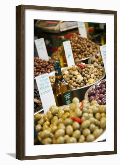 Olives Stall, Shuk Hacarmel (Carmel Market), Tel Aviv, Israel, Middle East-Yadid Levy-Framed Photographic Print