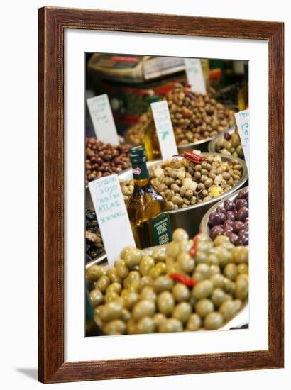 Olives Stall, Shuk Hacarmel (Carmel Market), Tel Aviv, Israel, Middle East-Yadid Levy-Framed Photographic Print