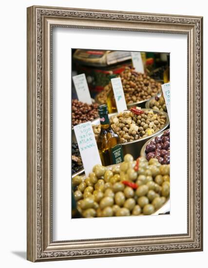 Olives Stall, Shuk Hacarmel (Carmel Market), Tel Aviv, Israel, Middle East-Yadid Levy-Framed Photographic Print