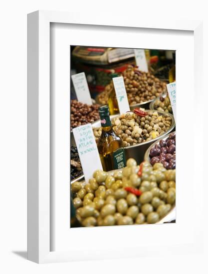 Olives Stall, Shuk Hacarmel (Carmel Market), Tel Aviv, Israel, Middle East-Yadid Levy-Framed Photographic Print