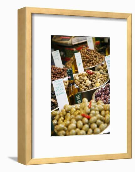 Olives Stall, Shuk Hacarmel (Carmel Market), Tel Aviv, Israel, Middle East-Yadid Levy-Framed Photographic Print