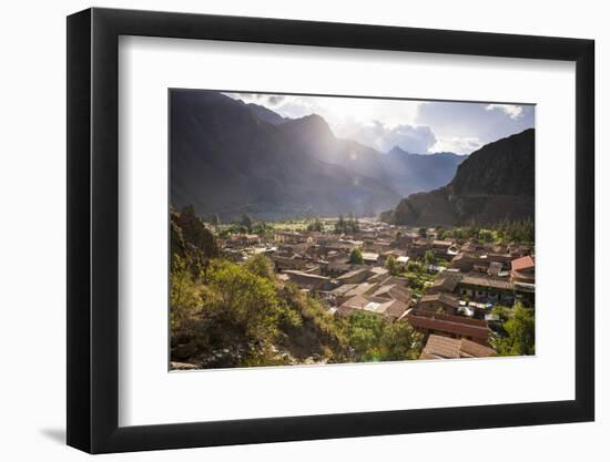 Ollantaytambo Inca Ruins at Sunset Seen Behind Ollantaytambo Town, Near Cusco, Peru-Matthew Williams-Ellis-Framed Photographic Print