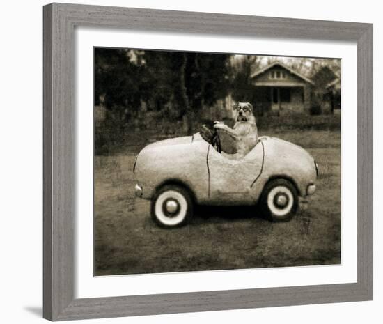 Ollie In His Car-Pete Kelly-Framed Giclee Print