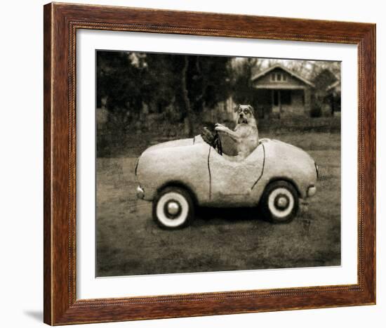 Ollie In His Car-Pete Kelly-Framed Giclee Print