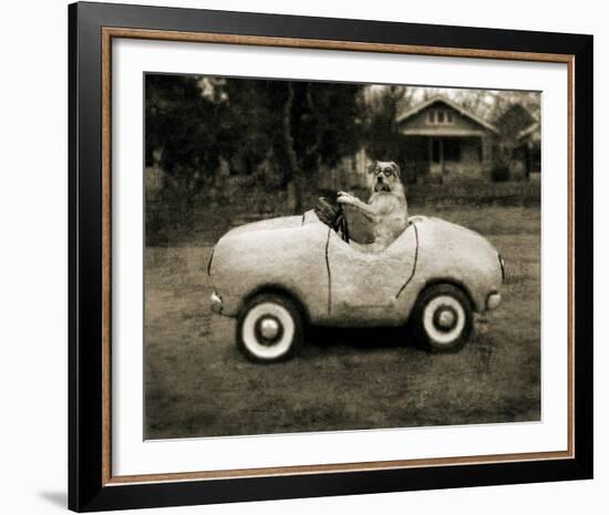 Ollie In His Car-Pete Kelly-Framed Giclee Print