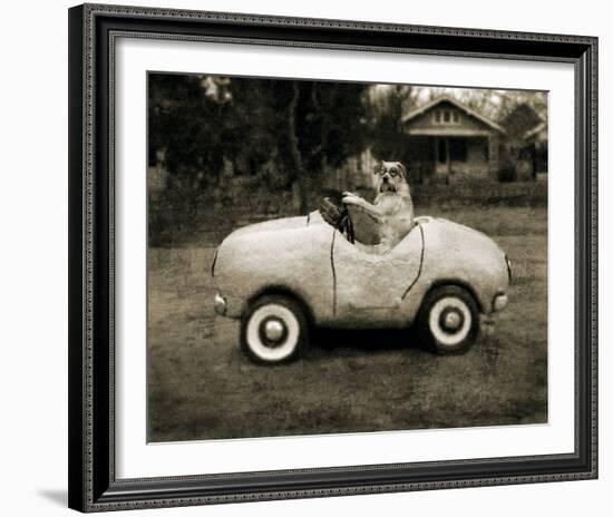 Ollie In His Car-Pete Kelly-Framed Giclee Print