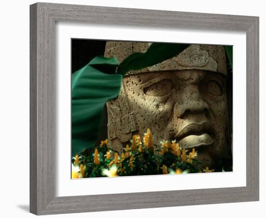 Olmec, Colossal Head, San Lorenzo, Xalapa Museum, Veracruz, Mexico-Kenneth Garrett-Framed Photographic Print