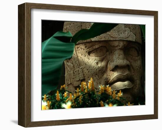 Olmec, Colossal Head, San Lorenzo, Xalapa Museum, Veracruz, Mexico-Kenneth Garrett-Framed Photographic Print