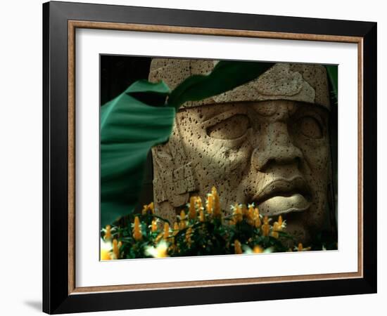 Olmec, Colossal Head, San Lorenzo, Xalapa Museum, Veracruz, Mexico-Kenneth Garrett-Framed Photographic Print