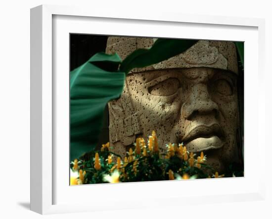 Olmec, Colossal Head, San Lorenzo, Xalapa Museum, Veracruz, Mexico-Kenneth Garrett-Framed Photographic Print