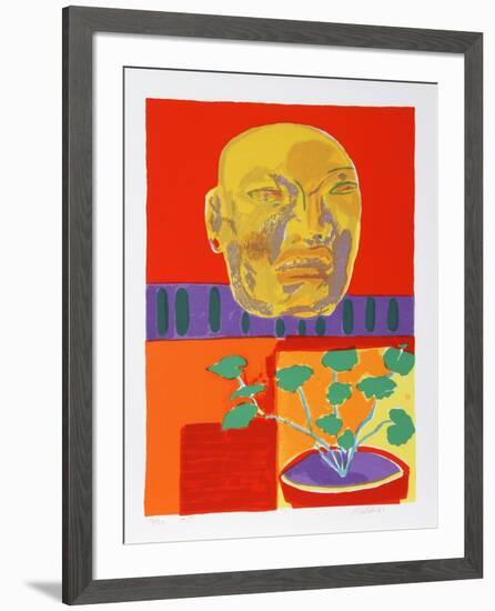 Olmec Mask-John Grillo-Framed Limited Edition