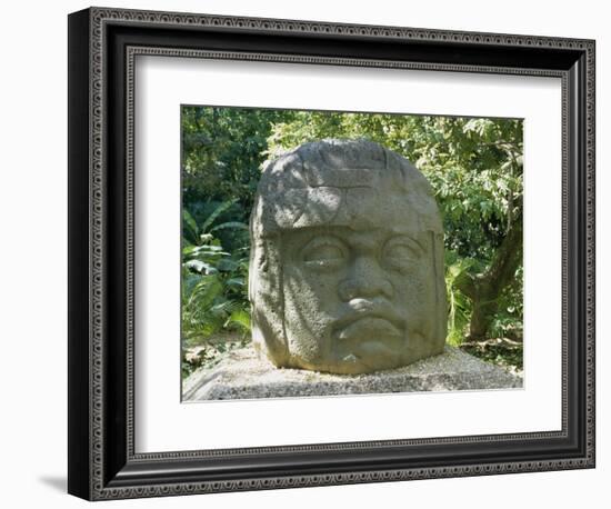 Olmec Stone Head at Parque-Museo La Venta, Villahermosa, Tabasco, Mexico, North America-Richard Nebesky-Framed Photographic Print