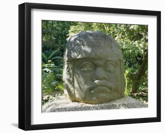 Olmec Stone Head at Parque-Museo La Venta, Villahermosa, Tabasco, Mexico, North America-Richard Nebesky-Framed Photographic Print