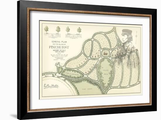 Olmstead Plan for Pinehurst-null-Framed Art Print