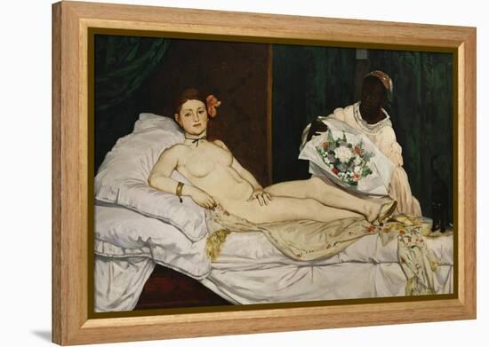 Olympia, 1863-1865-Edouard Manet-Framed Premier Image Canvas