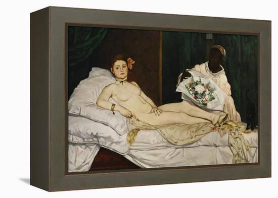 Olympia, 1863-1865-Edouard Manet-Framed Premier Image Canvas