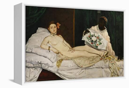 Olympia, 1863-1865-Edouard Manet-Framed Premier Image Canvas