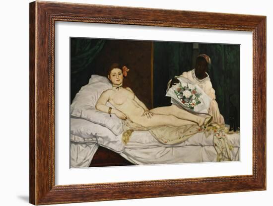 Olympia, 1863-1865-Edouard Manet-Framed Giclee Print