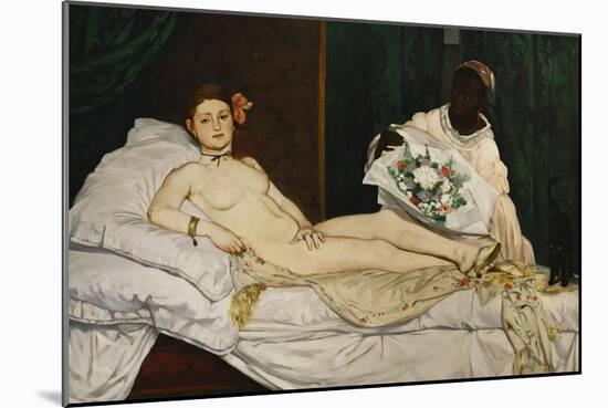 Olympia, 1863-1865-Edouard Manet-Mounted Giclee Print