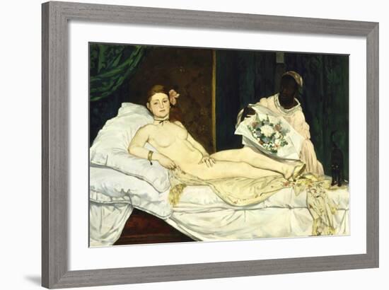 Olympia, 1863-Edouard Manet-Framed Art Print