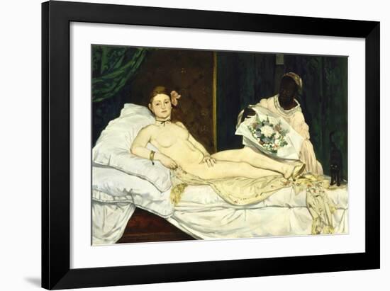 Olympia, 1863-Edouard Manet-Framed Art Print