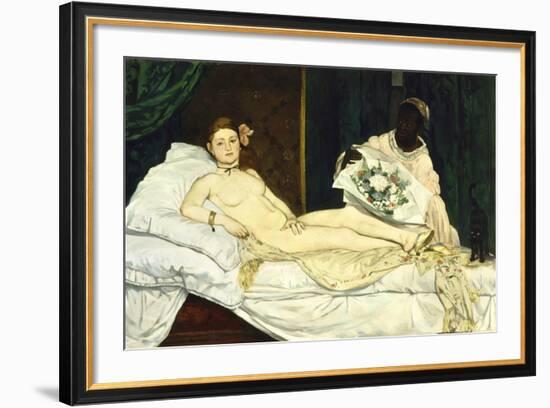 Olympia, 1863-Edouard Manet-Framed Art Print