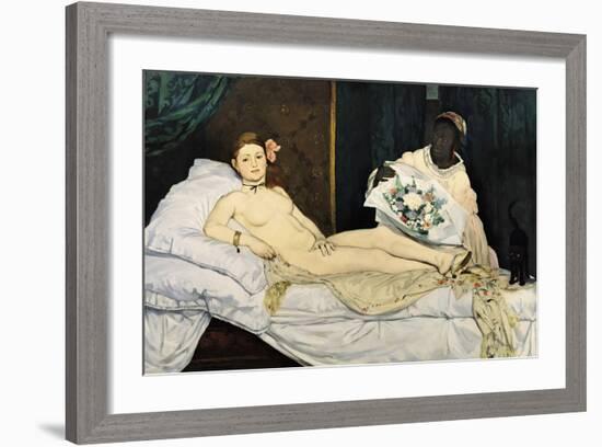 Olympia, 1863-Edouard Manet-Framed Giclee Print