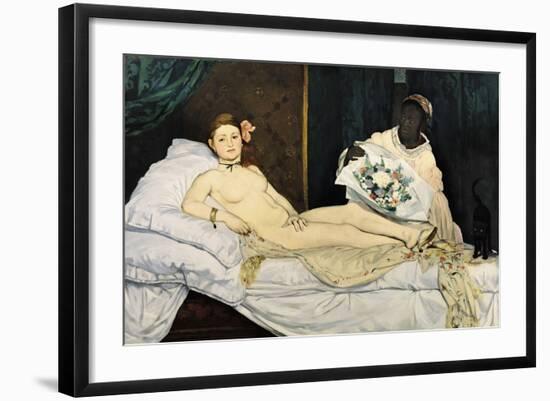 Olympia, 1863-Edouard Manet-Framed Giclee Print