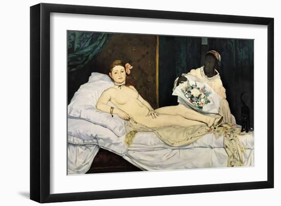 Olympia, 1863-Edouard Manet-Framed Premium Giclee Print