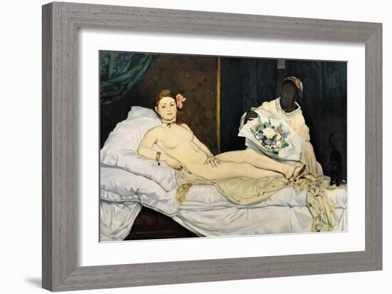 Olympia, 1863-Edouard Manet-Framed Giclee Print