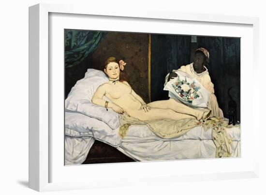 Olympia, 1863-Edouard Manet-Framed Giclee Print