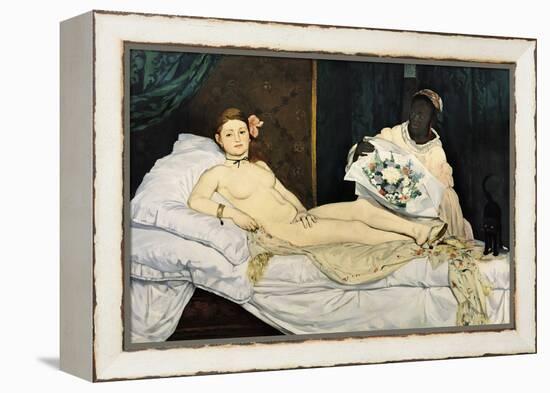 Olympia, 1863-Edouard Manet-Framed Premier Image Canvas