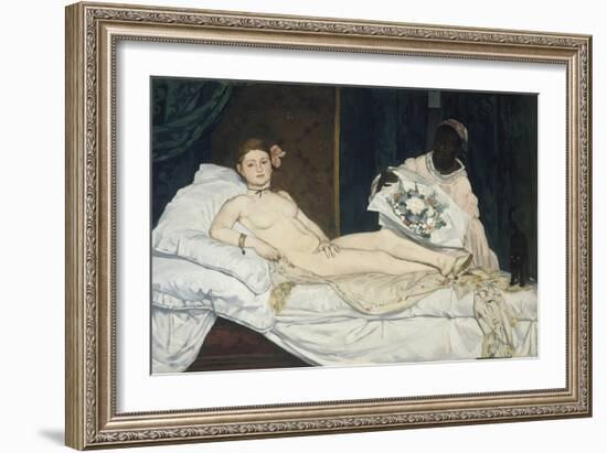 Olympia, 1863-Edouard Manet-Framed Art Print