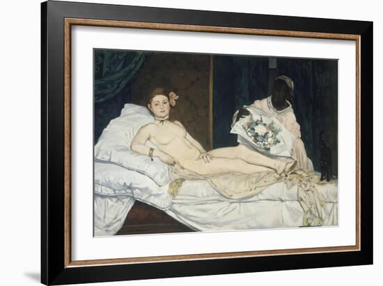 Olympia, 1863-Edouard Manet-Framed Art Print