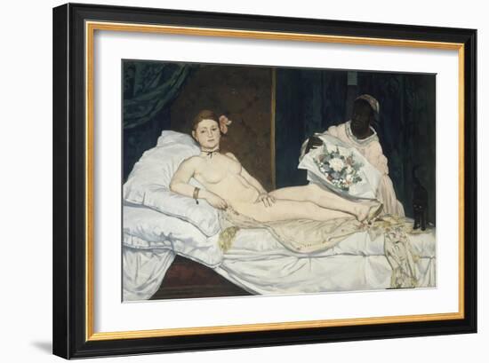 Olympia, 1863-Edouard Manet-Framed Art Print