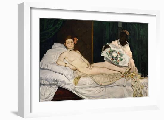 Olympia, 1863-Edouard Manet-Framed Giclee Print