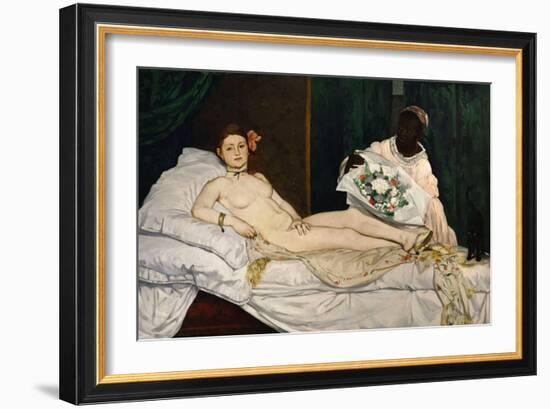 Olympia, 1863-Edouard Manet-Framed Giclee Print