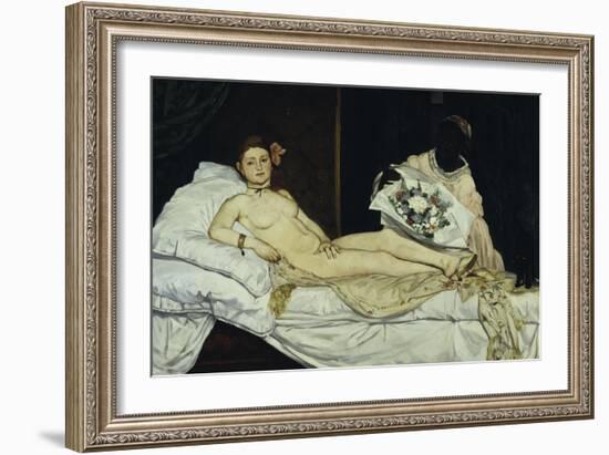 Olympia, c.1863-Edouard Manet-Framed Giclee Print