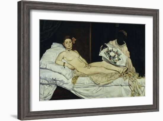 Olympia, c.1863-Edouard Manet-Framed Giclee Print