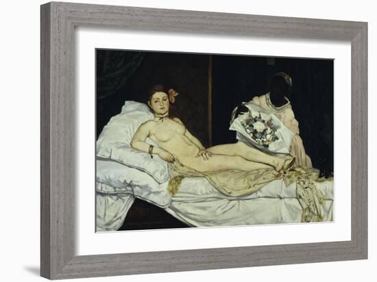 Olympia, c.1863-Edouard Manet-Framed Giclee Print
