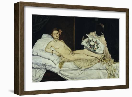 Olympia, c.1863-Edouard Manet-Framed Giclee Print