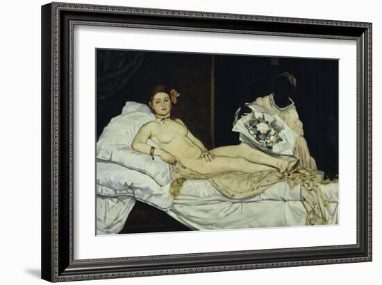 Olympia, c.1863-Edouard Manet-Framed Giclee Print