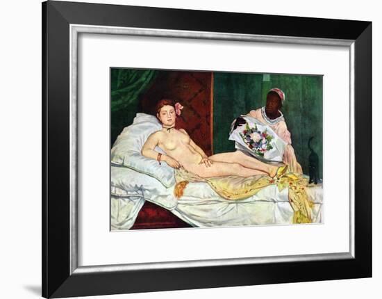 Olympia No.1-Edouard Manet-Framed Art Print