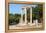 Olympia, Peloponnese, Greece. Ancient Olympia. The Philippeion, 4th century BC. Remains of a cir...-null-Framed Premier Image Canvas