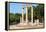 Olympia, Peloponnese, Greece. Ancient Olympia. The Philippeion, 4th century BC. Remains of a cir...-null-Framed Premier Image Canvas