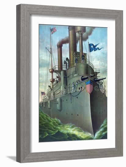 Olympia Steel - Pittsburgh - Rear Admiral Dewey's Flagship "Olympia"-Kurz-Framed Art Print