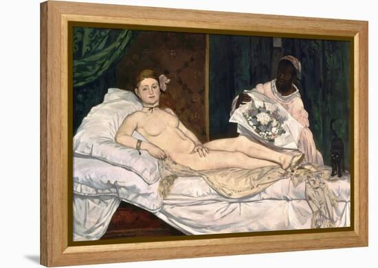 Olympia-Edouard Manet-Framed Stretched Canvas