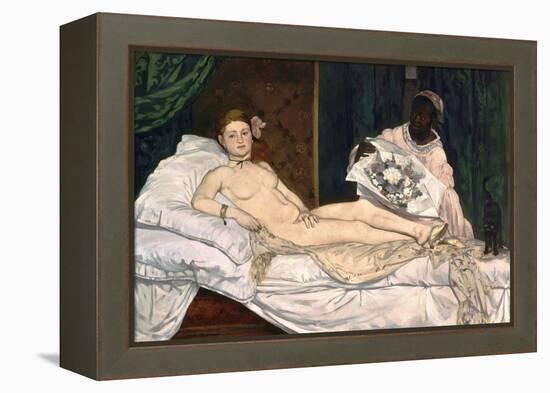 Olympia-Edouard Manet-Framed Stretched Canvas